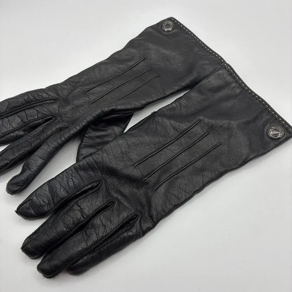 Coach Black Leather Women's Gloves Size 8
